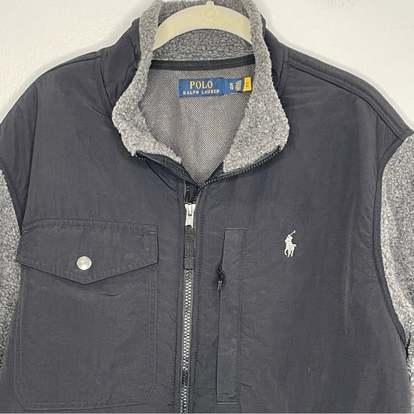 Polo Ralph Lauren Wind Blocking Hybrid Jacket Gray/Black Size XL - Picture 2 of 4